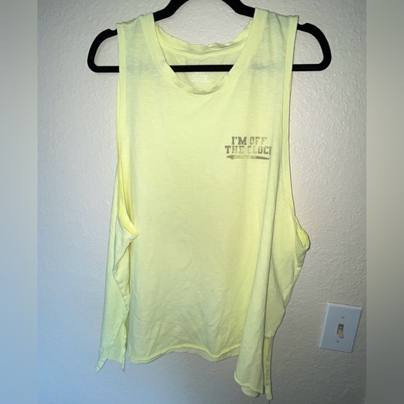 aerie Tops - Aerie Women’s Bright Yellow Beachy Sleeveless 100% Cotton Tank Top SIZE XXL